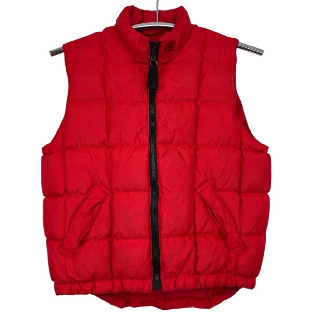 VINTAGE GAP Bright Red Kids (Girl) Full Zip Down Puffer Vest Size Large